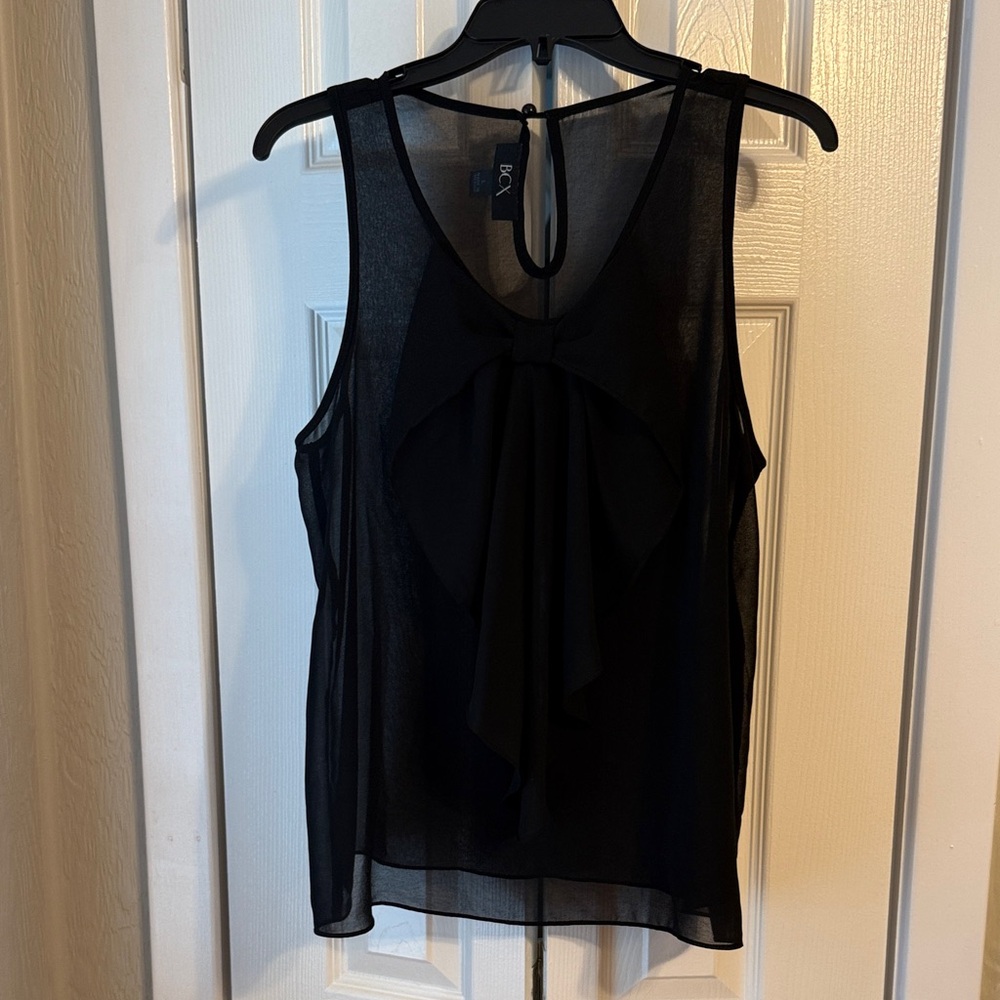 Sheer Black Bow Blouse